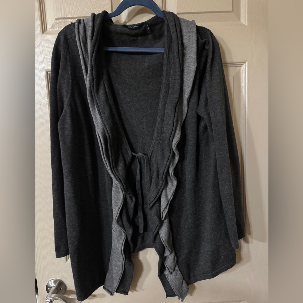 Daisy Fuentes Dark and Light Gray Women's Cardigan